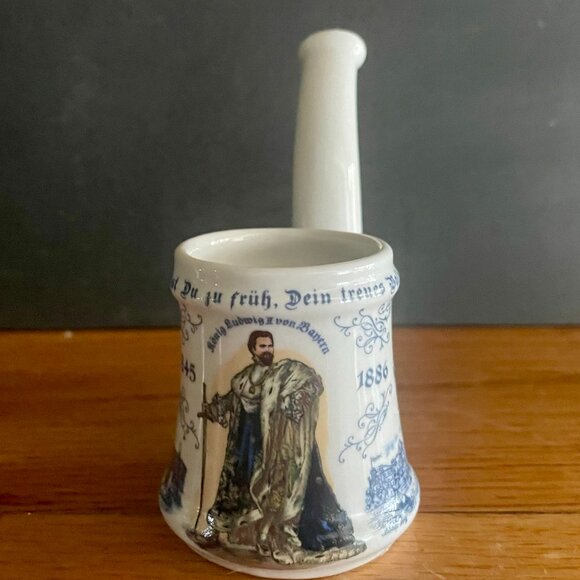 Vintage M&S Bavaria King Ludwig II Porcelain Souvenir Pipe Mug - Picture 3 of 8